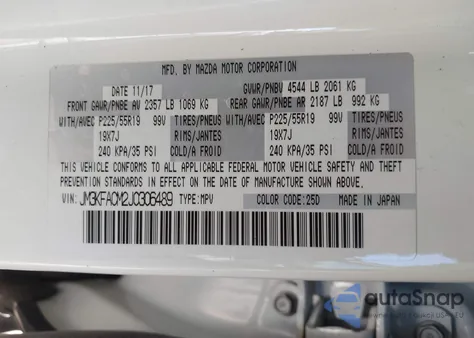 2018 Mazda Cx-5 Touring from USA, damaged, VIN JM3KFACM2J0306489